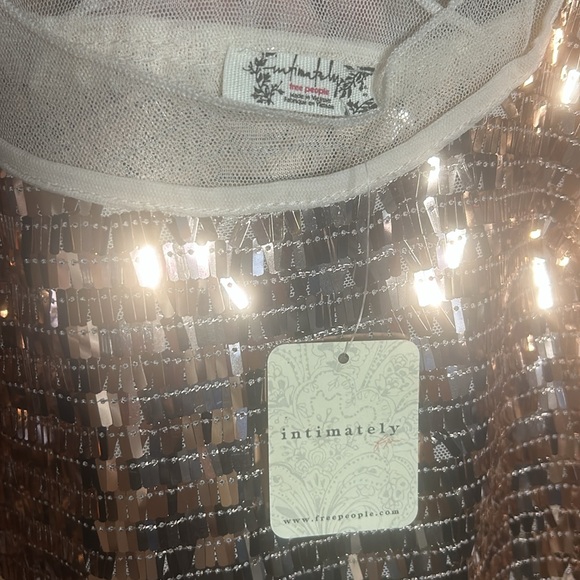 NWT Free People Champagne Gold Party Dress - Picture 3 of 5